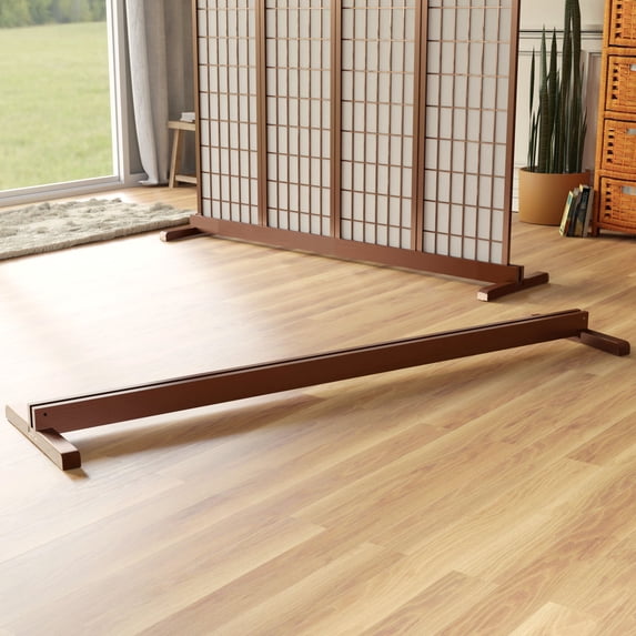 Room Divider Stand Walnut 4 Panel