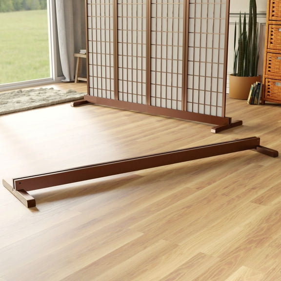 Room Divider Stand Walnut 4 Panel