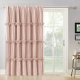 thumbnail image 1 of Room Divider Window Curtains, Boho Ruched Blackout Window Treatments with 3 Rows of Butterfly Flowers, Rustic Rod Pocket Drapes for Living Room, 100" W x 84" L, Peach Pink (LQ-30), 1 of 16