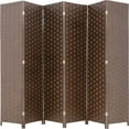 thumbnail image 1 of FDW 6 Panel Simple Pastoral Style Foldable Porch Living Room Office Room Divider,Brown, 1 of 7
