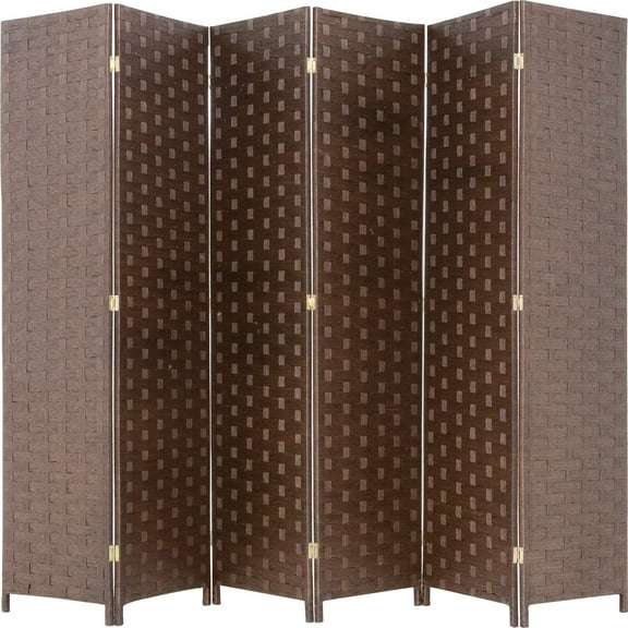 Oriental Furniture 5 1/4 ft. Pink Harmony Canvas Room Divider - 6 Panel