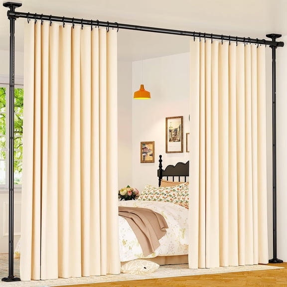 Room Divider for Room Separation, 4-10ft(H) 28-70inch(W), Black