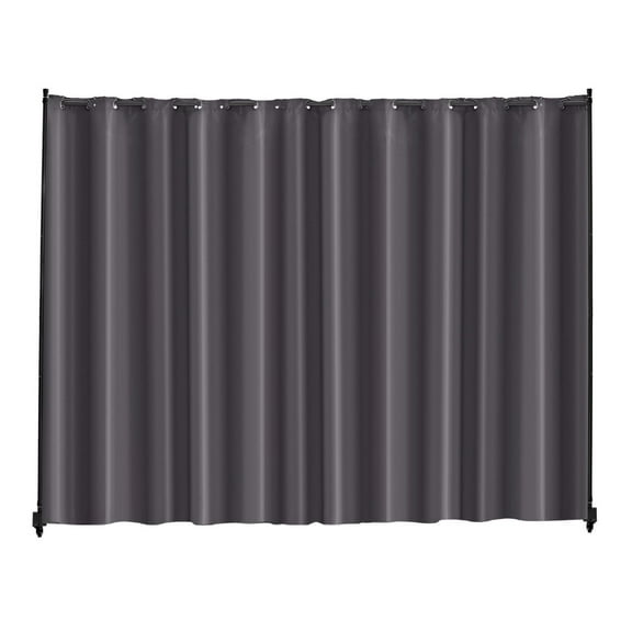 Room Divider with Wheels, Portable Panel Privacy Screen - Freestanding Partition for Office, Bedroom, Study - 121.5" x 96.7", Gray