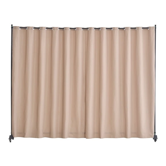 Room Divider with Wheels, Portable Panel Privacy Screen, Freestanding Partition for Office, Bedroom, Study - 121.5 x 96.7 inch, Brown