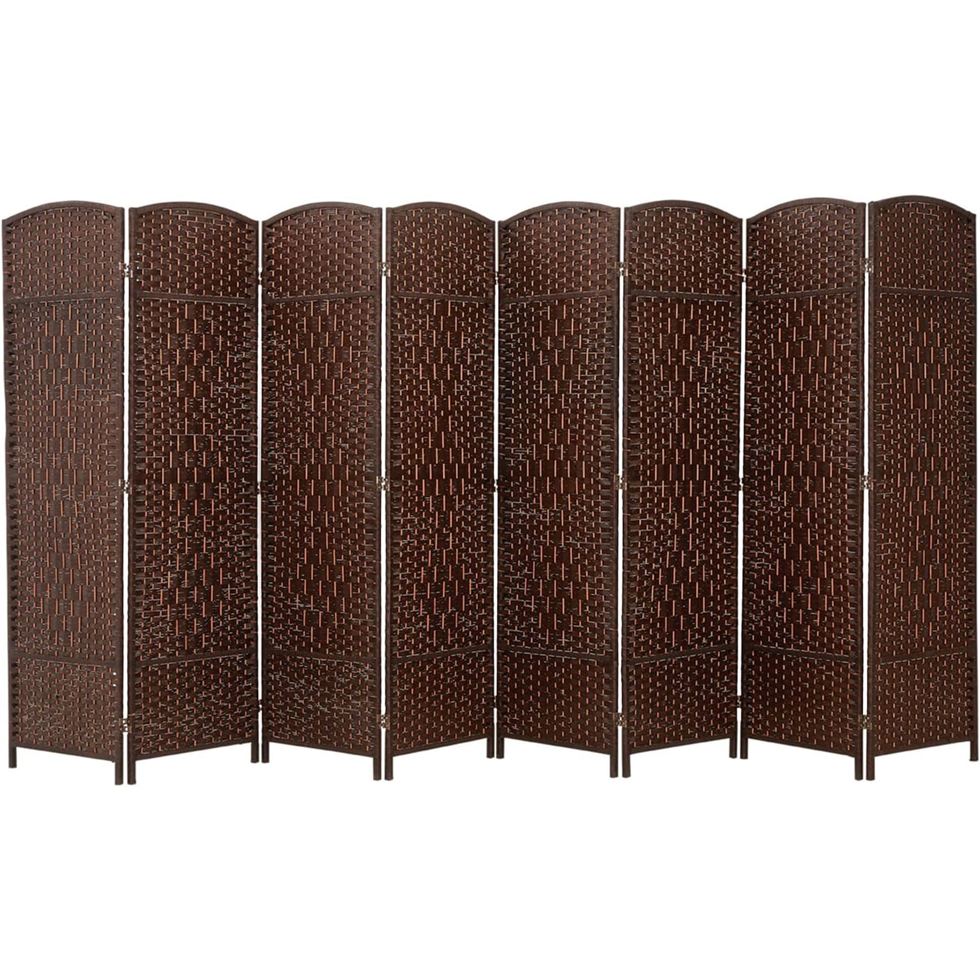 Room Dividers with 8 Panels 6 FT Tall Weave Fiber Privacy Screen