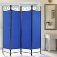 thumbnail image 1 of Room Dividers Folding Privacy Screen with 4 Panels Steel Frame Living Room Divider For Living Room,Office Use, Blue, 1 of 7