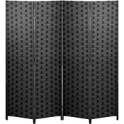 Room Dividers Folding Screens Privacy Screen Room Panel 4 Panel Partition Wall Tall Room Divider for Living Room Bedroom Study Portable Room Seperating Home Furniture Wall Dividers, Black