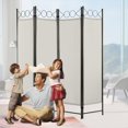 thumbnail image 1 of Room Dividers with 4 Panels Privacy Screen Folding Wall Dividers Room Partitions Dividers for Home Office, Beige, 1 of 7
