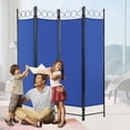thumbnail image 1 of Room Dividers with 4 Panels Privacy Screen Folding Wall Dividers Room Partitions Dividers for Home Office, Blue, 1 of 7