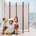 thumbnail image 1 of Room Dividers with 4 Panels Privacy Screen Folding Wall Dividers Room Partitions Dividers for Home Office,Tan, 1 of 7