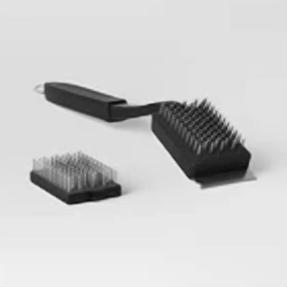 Room Essentials™ 2Pc Black Grill Brush - Stainless Steel Bristles