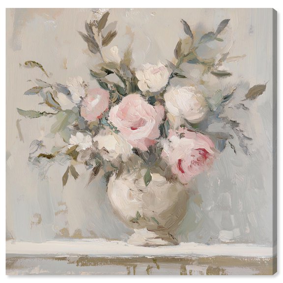 Room Flowers I Canvas Print Botanical Wall Art by Art Remedy, Gallery Wrapped, 30 x 30