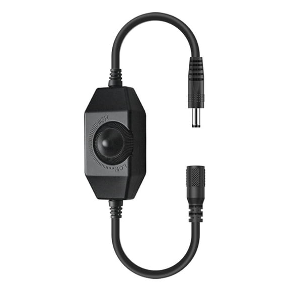 Room Lighting LED Light Tape Inline Dimmer Cable, Rotary Brightness Controller for Single Color Accent Use Daily