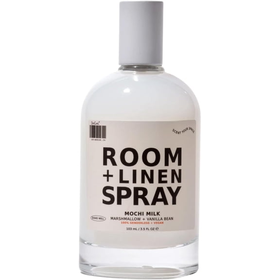 Room + Linen Spray | Mochi Milk | Natural Fabric & Linen Spray | Non-Toxic, Essential Oil Infused | Freshens Home, Bedding, Couch, Closet & Bathroom | 3.5 fl oz