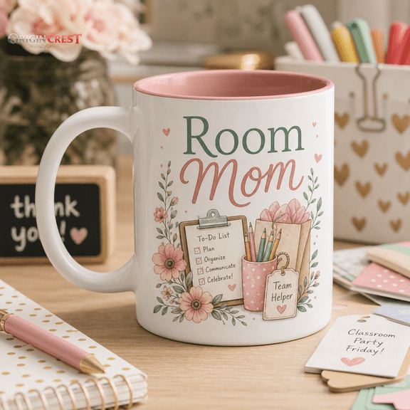Room Mom Personalized Mug, Classroom Volunteer Gift for Team Helper