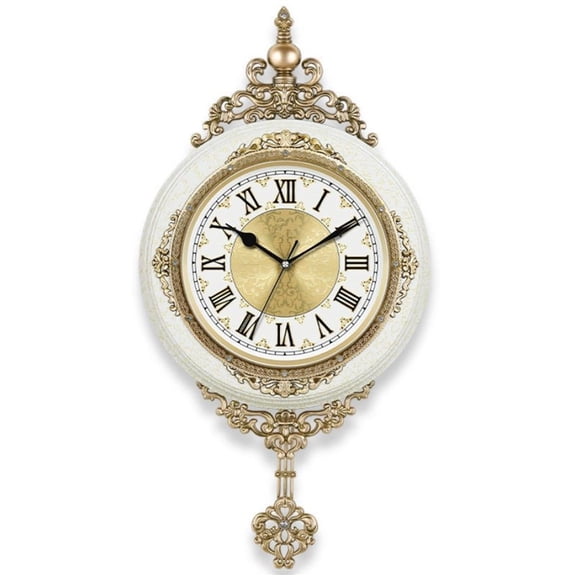 Room Mute Pendulum Clock Elegant Taste Family Gift Art Decoration Style Wall Clock Watch Living