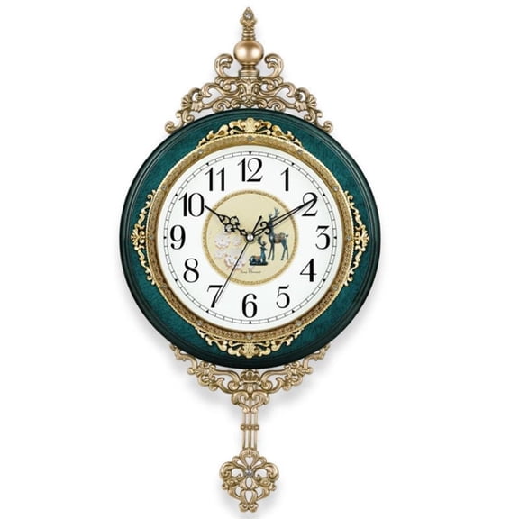 Room Mute Pendulum Clock Elegant Taste Family Gift Art Decoration Style Wall Clock Watch Living