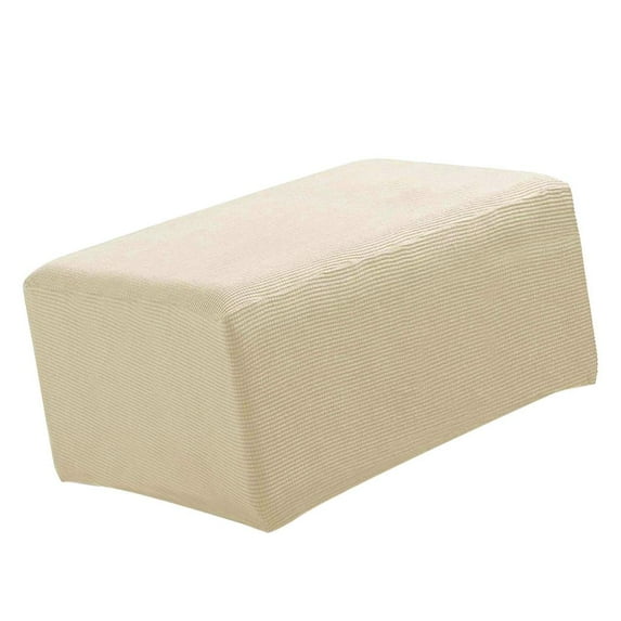 Room Ottoman Cover Stretch Sofa Slipcover Footstool Cover Protector Beige