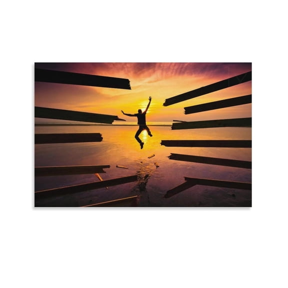 Room Posters The Man Who Rushed to The Sea to Gain Freedom Motivational Posters Canvas Art Poster And Wall Art Picture Print Modern Family Bedroom Decor Posters