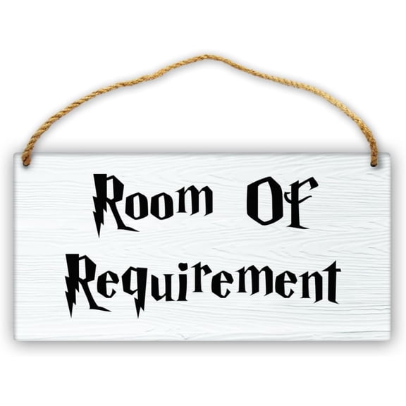 Room of Requirement Home Decorative Signs House Signs Fantasy and Wizardry Theme Welcome Sign Wizardry Hanging Plaque Magic Gift Bedroom Toilet Wood Sign126 InchesWhite