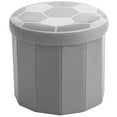 thumbnail interactive-video image 1 of Room Revival Kids' 15" Soccer Ball Collapsible Storage Ottoman, Grey, 1 of 10
