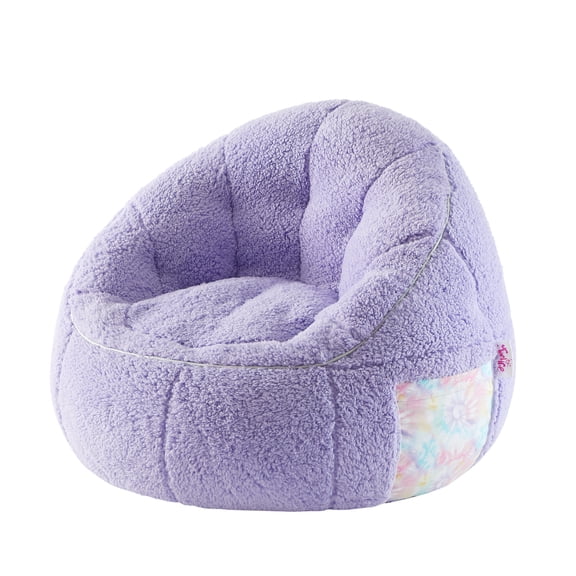 Room Revival, Kids' Super Soft Teddy Sherpa Bean Bag Chair with Pocket, Purple