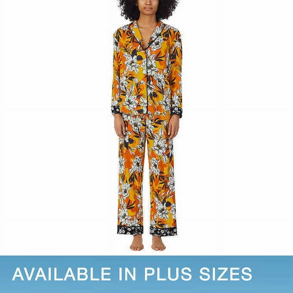 Room Service Ladies' Shawl Collar Pajamas Set (Yellow, Medium)