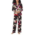 thumbnail image 1 of Room Service Womens 2-Piece Shawl Collar Pajama Set (BLACK, S), 1 of 6