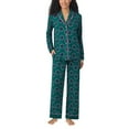 thumbnail image 1 of Room Service Womens 2-Piece Shawl Collar Pajama Set (Green, XS), 1 of 6