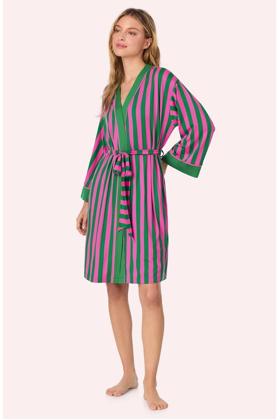 Womens Cozy Stretch Jersey 2 Piece Matching Robe & Chemise Set