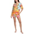 thumbnail image 1 of Room Service womens  2pc Georgia Shirt & Short Pajama Set, XL, Orange, 1 of 3