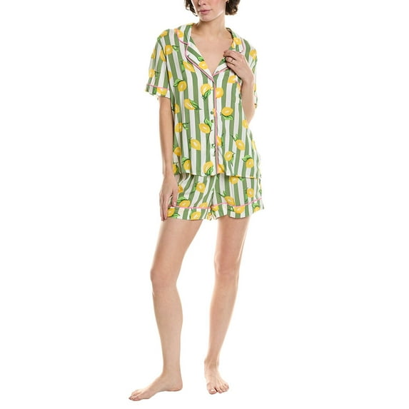 Room Service womens 2pc Victoria Short Pajama Set, xs, Green