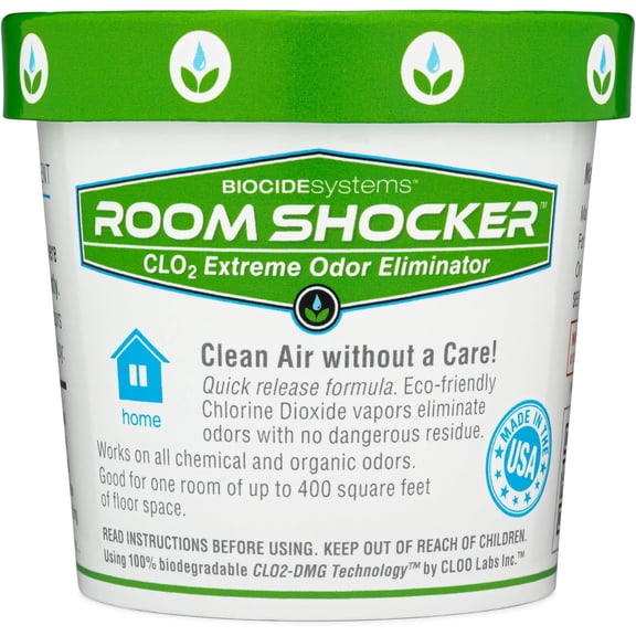 Room Shocker Strong Odor Eliminator for Home & Office, Eco-Friendly Chlorine Dioxide Bomb House Interior Up to 400 Square Feet of Floor Space (Single Pack)