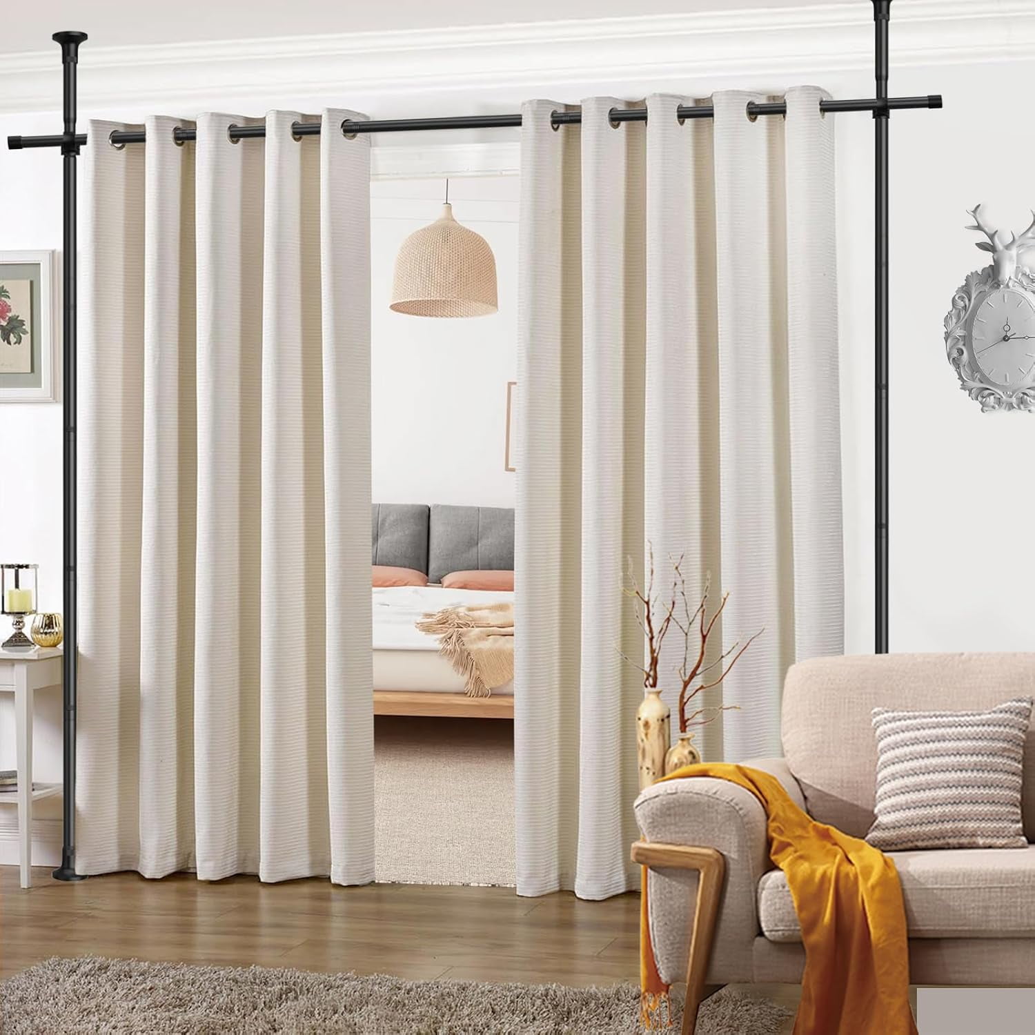 Vertical Tension Rod Room Divider