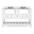thumbnail image 1 of RoomAndLoft Austin 60" Wood Bathroom Vanity in White - Quartz Top & 2 Basin, 1 of 4