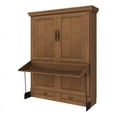 thumbnail image 1 of RoomAndLoft Imperial Queen Solid Wood Murphy Wall Desk Bed in Brown, 1 of 4