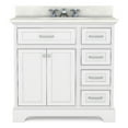 thumbnail image 1 of RoomAndLoft Ventura 36" Wood Bathroom Vanity in White - Quartz Top & 1 Basin, 1 of 4