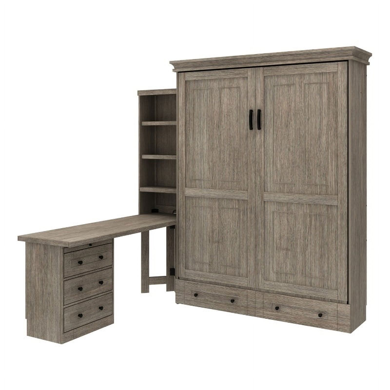 Lexicon Asker Wood Full Bookcase Bed in 2-Tone Finish (White and ...