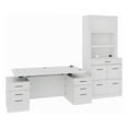 thumbnail image 1 of RoomAndLoft Wood Adjustable Height Sit-Stand Storage Desk & Bookcase in White, 1 of 11