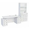 thumbnail image 1 of RoomAndLoft Wood Adjustable Height Sit-Stand Storage Desk & Bookcase in White, 1 of 8