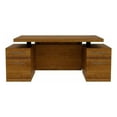 thumbnail image 1 of RoomAndLoft Wood Adjustable Height Sit-Stand Storage Desk with Drawers in Brown, 1 of 9