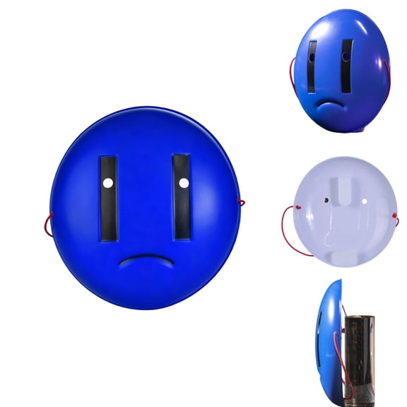 RoomBacks  Blue Frown Face Plastic Full Face Mask, Classic Downcast Expression Costume Mask With Elastic Rope, Novelty Dress-Up Mask For Halloween, Cosplay, Themed Party, Carnival, Stage Performance