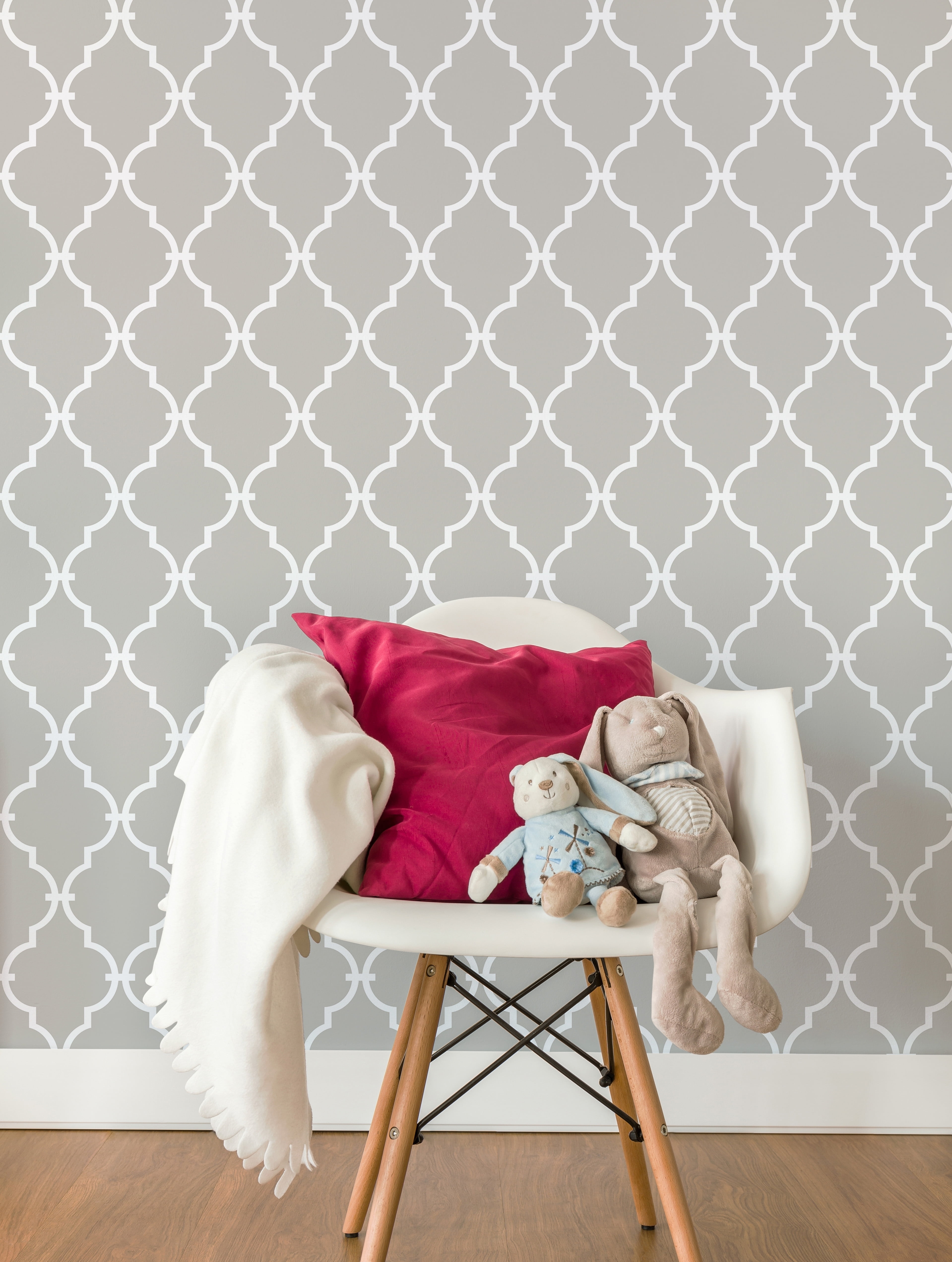 RoomMates Beige Modern Trellis Peel and Stick Wallpaper