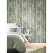 RoomMates Blue Distressed Wood Peel and Stick Wall Décor Wallpaper