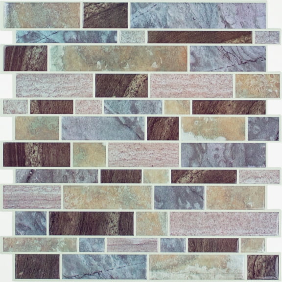 RoomMates Long Stone Tile Peel & Stick Backsplash