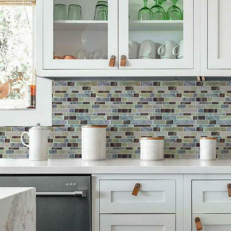 RoomMates Blue Long Stone Tile Peel and Stick Backsplash RoomMates Blue Long Stone Tile Peel and Stick Backsplash