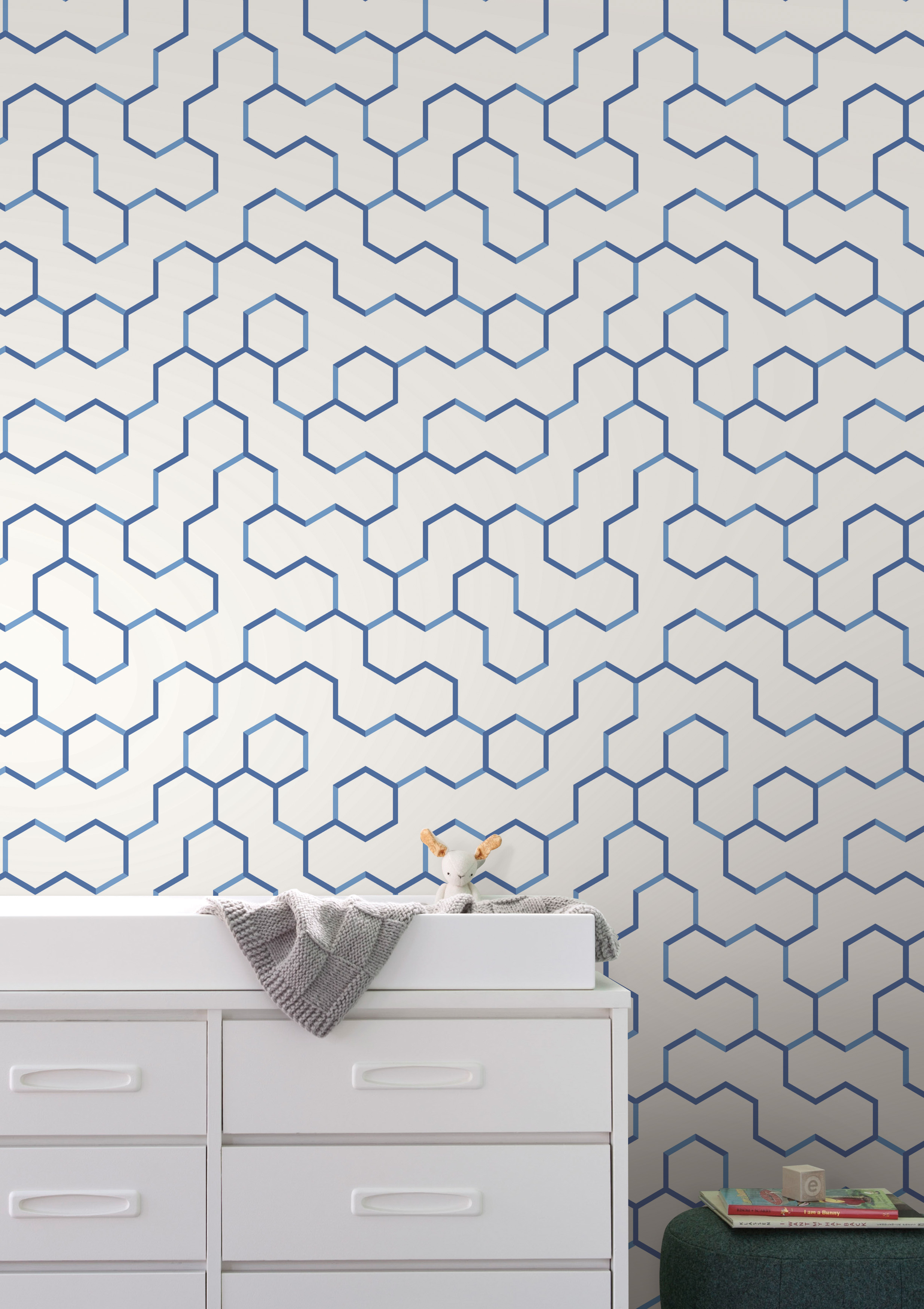RoomMates Blue Open Geometric Peel & Stick Wallpaper