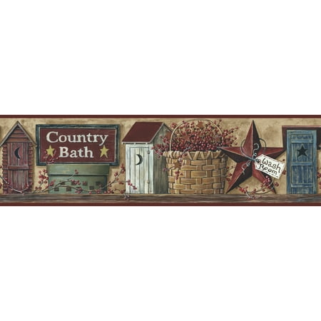 RoomMates Country Bath Border