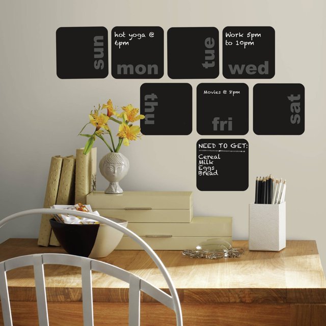 RoomMates Days of the Week Planner Chalkboard Peel and Stick Wall