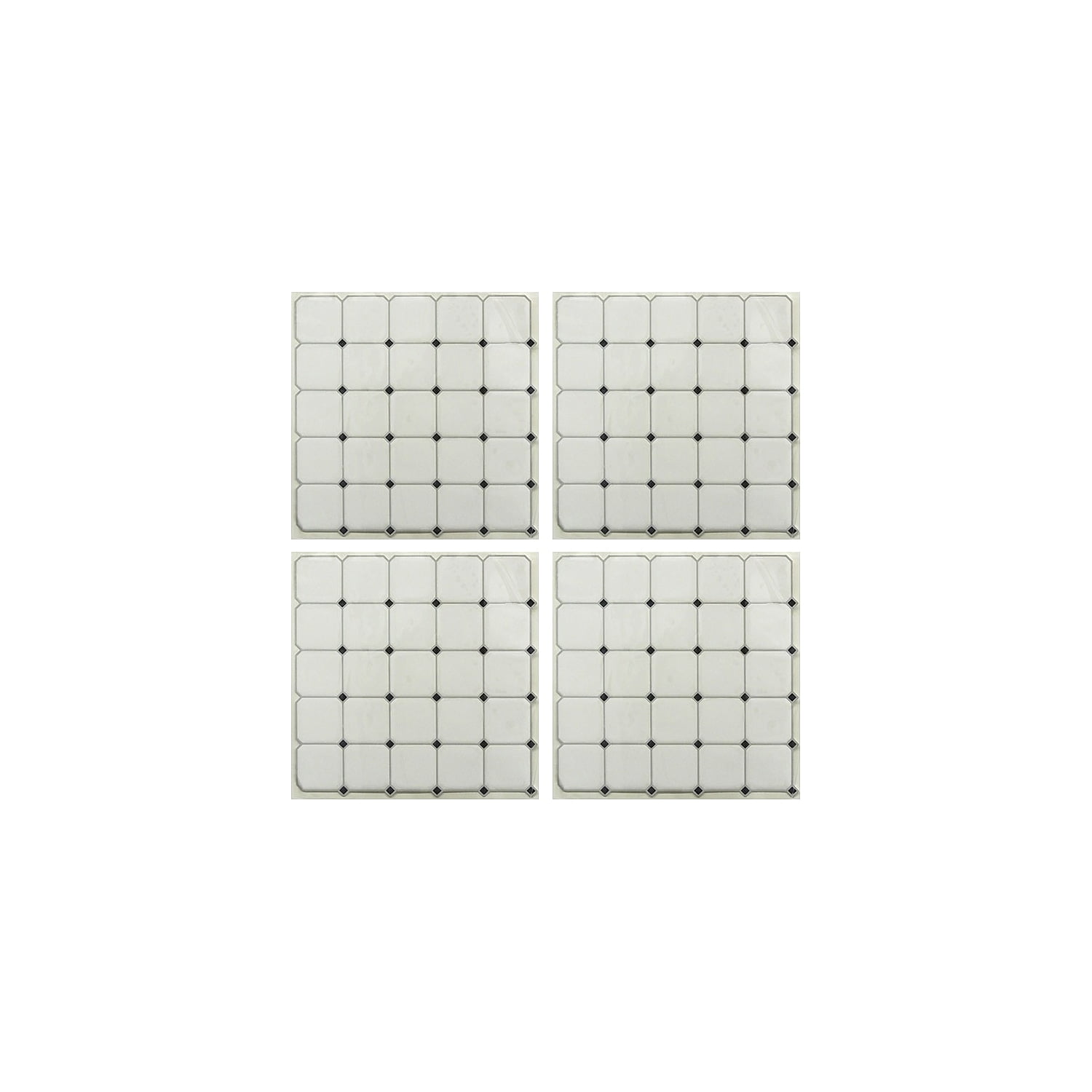 Black and White Diamond Peel and Stick Mosaic Tile Set